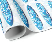 Blaue Surfbretter Sommer-Strandkunst Geschenkpapier (Rolleneckpunkt)