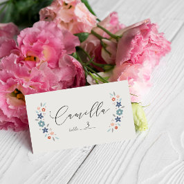 Blaue süße florale Baby- Shower-Karten zum Falten Platzkarte