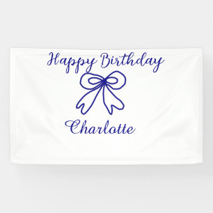 Blaue SÜSSE HINZUFÜGEN NAME BABY Geburtstag Banner