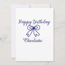 Blaue SÜSSE HINZUFÜGEN NAME BABY Geburtstag Einladung