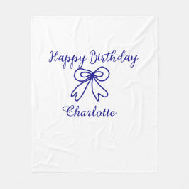 Blaue SÜSSE HINZUFÜGEN NAME BABY Geburtstag Fleecedecke