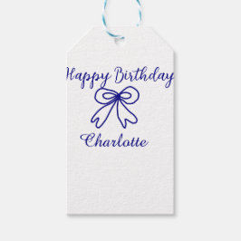 Blaue SÜSSE HINZUFÜGEN NAME BABY Geburtstag Geschenkanhänger