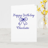 Blaue SÜSSE HINZUFÜGEN NAME BABY Geburtstag Karte (Gelbe Blume)