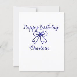 Blaue SÜSSE HINZUFÜGEN NAME BABY Geburtstag Postkarte