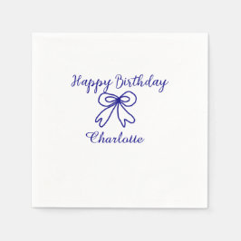 Blaue SÜSSE HINZUFÜGEN NAME BABY Geburtstag Serviette