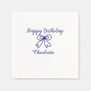 Blaue SÜSSE HINZUFÜGEN NAME BABY Geburtstag Serviette