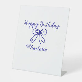 Blaue SÜSSE HINZUFÜGEN NAME BABY Geburtstag Sockelschild