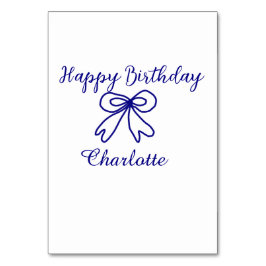 Blaue SÜSSE HINZUFÜGEN NAME BABY Geburtstag Tischnummer