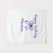 Blaue SÜSSE HINZUFÜGEN NAME BABY Geburtstag Wandteppich (Vorderseite (Horizontal))