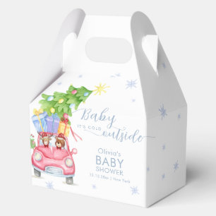 Blaue süße kalte Außen Rentier Bär Baby Dusche Geschenkschachtel