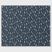 blaue süße Katzenmuster Geschenkpapier (Flach)