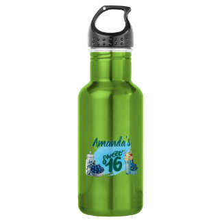 Blaue Süße Sechzehn Wasserflasche
