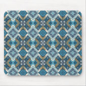Blaue Symetrisches Boho Muster 18583 b xl Mousepad (Vorne)