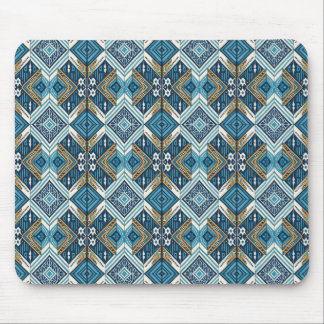 Blaue symetrisches Boho Muster 18583 b xl Mousepad