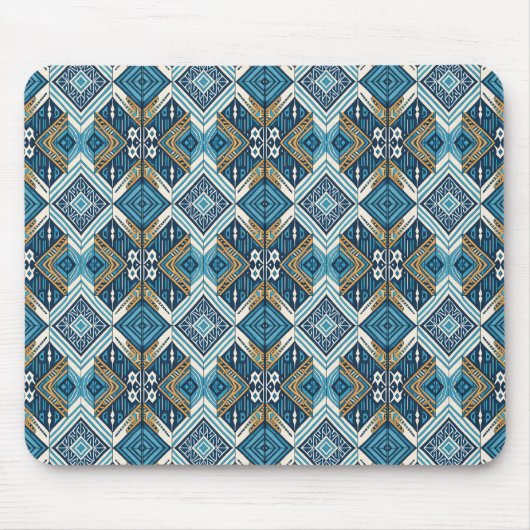 Blaue Symetrisches Boho Muster 18583 b xl Mousepad (Vorne)