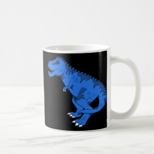 Blaue T-Rex auf grauem Aufkleber Kaffeetasse