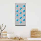 Blaue Tabletten in einem Packungsbeilage Poster (Küche)