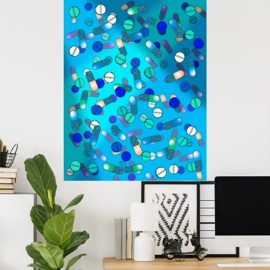 Blaue Tabletten Poster (Heimbüro)