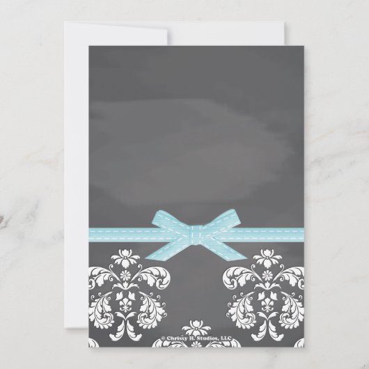 Blaue Tafel-Leuchtkäfer-Weckglas-Babyparty Einladung (Rückseite)