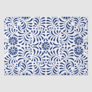 Blaue Talavera-Fliese im spanischen Stil Fiesta Seidenpapier