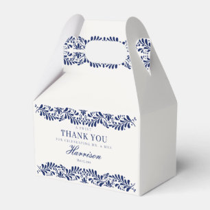Blaue Talavera-Fliese Spanische Fiesta-Hochzeitsde Geschenkschachtel