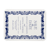 Blaue Talavera-Fliese Spanisches Fest Save the Dat Magnet (Horizontal)