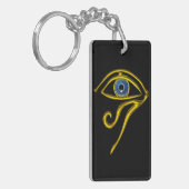 BLAUE TALISMAN / AUGE DES HORUS, schwarz Schlüsselanhänger (Vorderseite links)