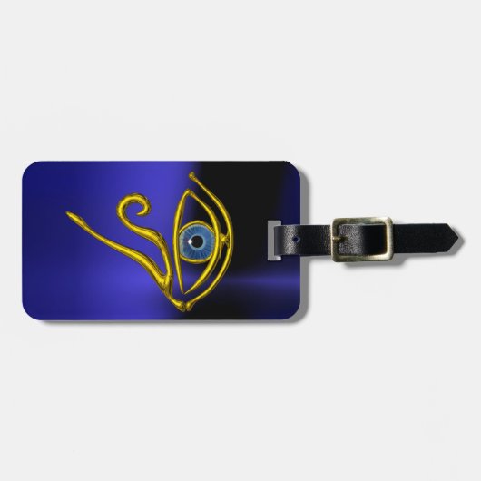 BLAUE TALISMAN / GOLD HORUS AUGE GEPÄCKANHÄNGER (Vorderseite horizontal)