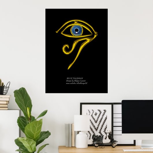 BLAUE TALISMAN / GOLD HORUS AUGE POSTER (Heimbüro)