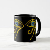 BLAUE TALISMAN / GOLD HORUS EYE Black Tasse (VorderseiteRechts)