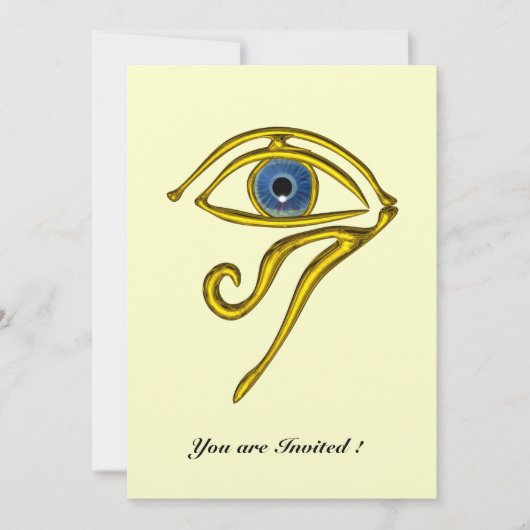 BLAUE TALISMAN, Gold Horus Eye Einladung (Vorderseite)