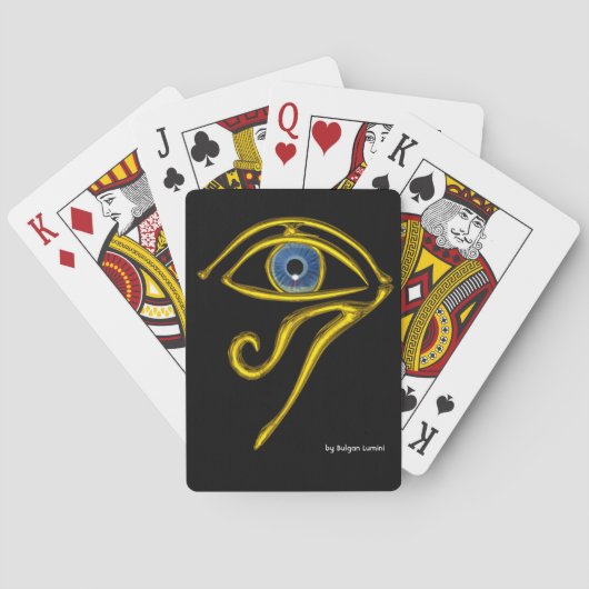 BLAUE TALISMAN, Gold Horus Eye in Schwarz Spielkarten (Rückseite)