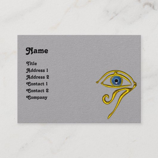 BLAUE TALISMAN, Gold Horus Eye, Schwarz-Grau-Papie Visitenkarte (Vorderseite)