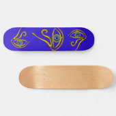 BLAUE TALISMAN / GOLD HORUS EYE SKATEBOARD (Horizontal)