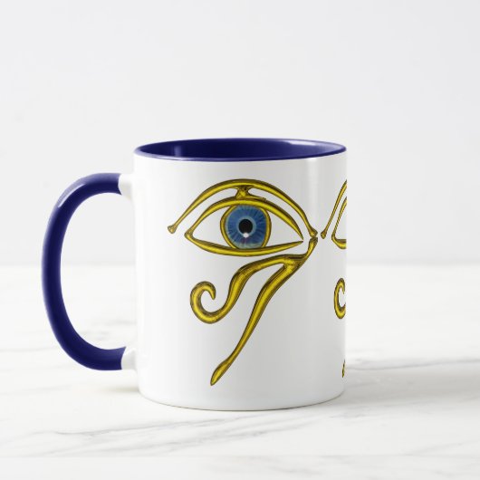 BLAUE TALISMAN / GOLD HORUS EYE White Tasse (Links)