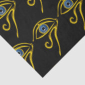 BLAUE TALISMAN HORUS EYE Gold Black Egytian Patter Seidenpapier (Detail)