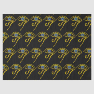 BLAUE TALISMAN HORUS EYE Gold Black Egytian Patter Seidenpapier