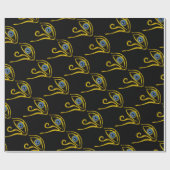 BLAUE TALISMAN / HORUS EYE Gold Schwarzes Muster Geschenkpapier (Flach)