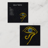 BLAUE TALISMAN HORUS EYE Göttlichkeit Schwarzes Pa Quadratische Visitenkarte (Vorne/Hinten)