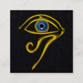 BLAUE TALISMAN HORUS EYE Göttlichkeit Schwarzes Pa Quadratische Visitenkarte (Rückseite)