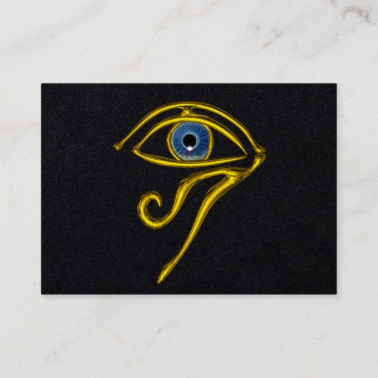 BLAUE TALISMAN HORUS EYE Göttlichkeit Schwarzes Pa Visitenkarte (Rückseite)