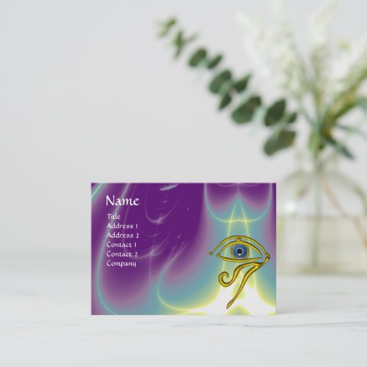 BLAUE TALISMAN, lila violett weiß Visitenkarte (Stehend Vorderseite)