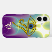 BLAUE TALISMAN MONOGRAMM Aquamarin, Lila Case-Mate iPhone Hülle (Rückseite (Horizontal))