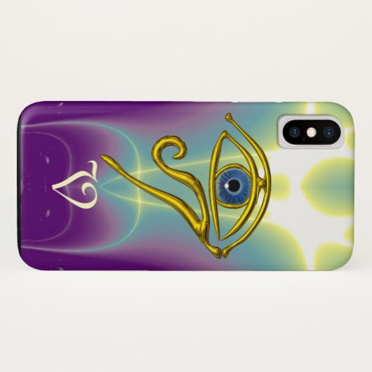 BLAUE TALISMAN MONOGRAMM Aquamarin, Lila Case-Mate iPhone Hülle (Rückseite (Horizontal))