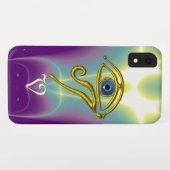 BLAUE TALISMAN MONOGRAMM Aquamarin, Lila Case-Mate iPhone Hülle (Rückseite (Horizontal))