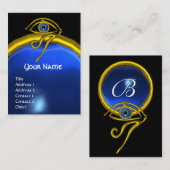 BLAUE TALISMAN SAPPHIRE MONOGRAM schwarz gelb Visitenkarte (Vorne/Hinten)