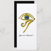 BLAUE TALISMAN, Schwarz und Gold Einladung (Vorne/Hinten)