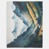 Blaue Tan-Bergszene Fleecedecke (Vorderseite)