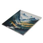 Blaue Tan-Gebirgslandschaft Fliese (Seite)