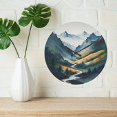 Blaue Tan-Gebirgslandschaft Große Wanduhr